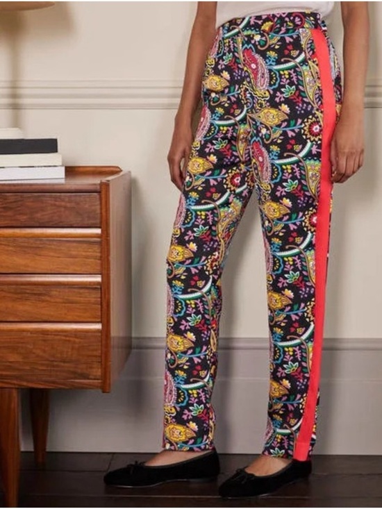 Boden Pants - NWOT Boden Ludlow Multicolor Paisley Pants with Red Side Stripe